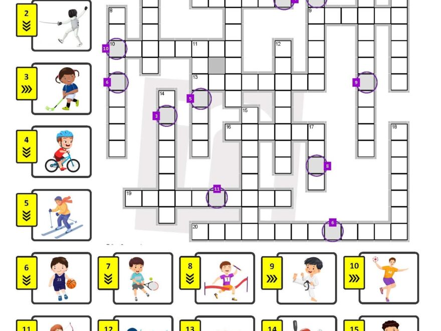 Unit 29 Sports Crossword Free English Learning And Teaching Resources Free PDF Worksheets And Multiple Choice Tests