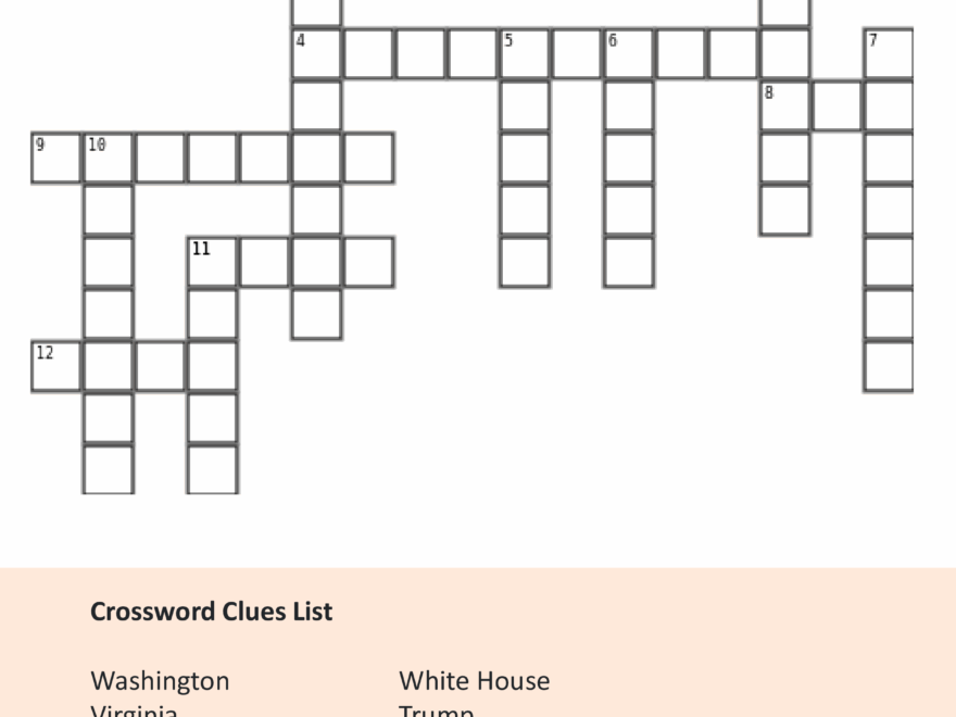 US Presidents Day Crossword Puzzle Templates At Allbusinesstemplates