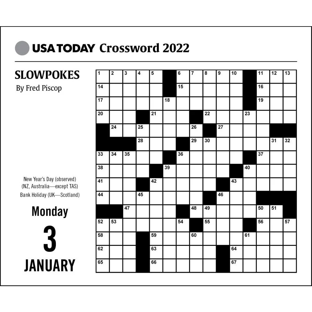 USA Today Crossword Puzzles 2022 Day to Day Calendar Calendar Walmart