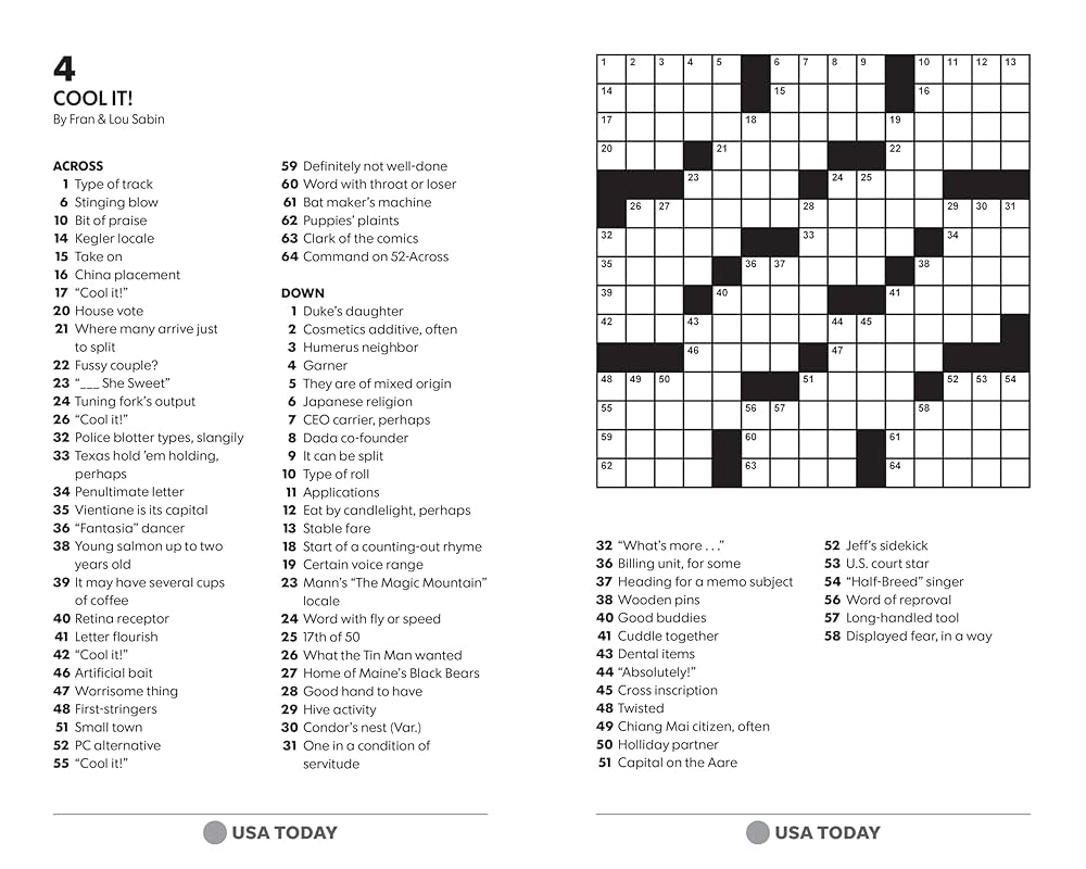 USA TODAY Teatime Crosswords 200 Puzzles USA Today Puzzles USA TODAY 9781524869922 Amazon Books USA TODAY Teatime Crosswords 200 Puzzles USA Today Puzzles USA TODAY 9781524869922 Amazon Books