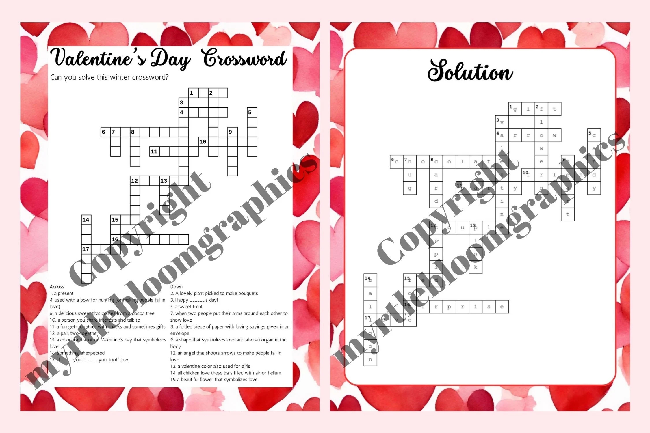 Valentine Printable Cross Word With Solution Valentine Crossword With Answer Key Valentine Crossword For Kids Etsy Valentine Printable Cross Word With Solution Valentine Crossword With Answer Key Valentine Crossword For Kids Etsy