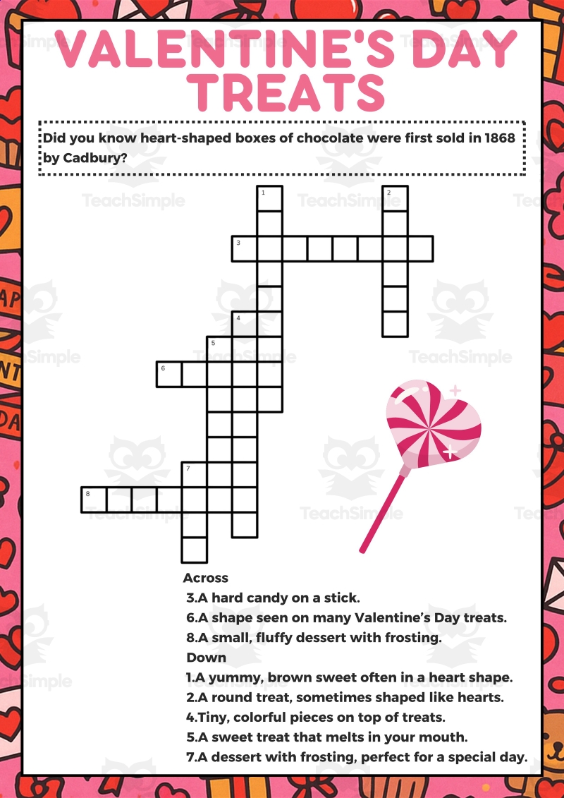 Valentine s Day Crossword 1 Page Sample PDF By Teach Simple Valentine s Day Crossword 1 Page Sample PDF By Teach Simple