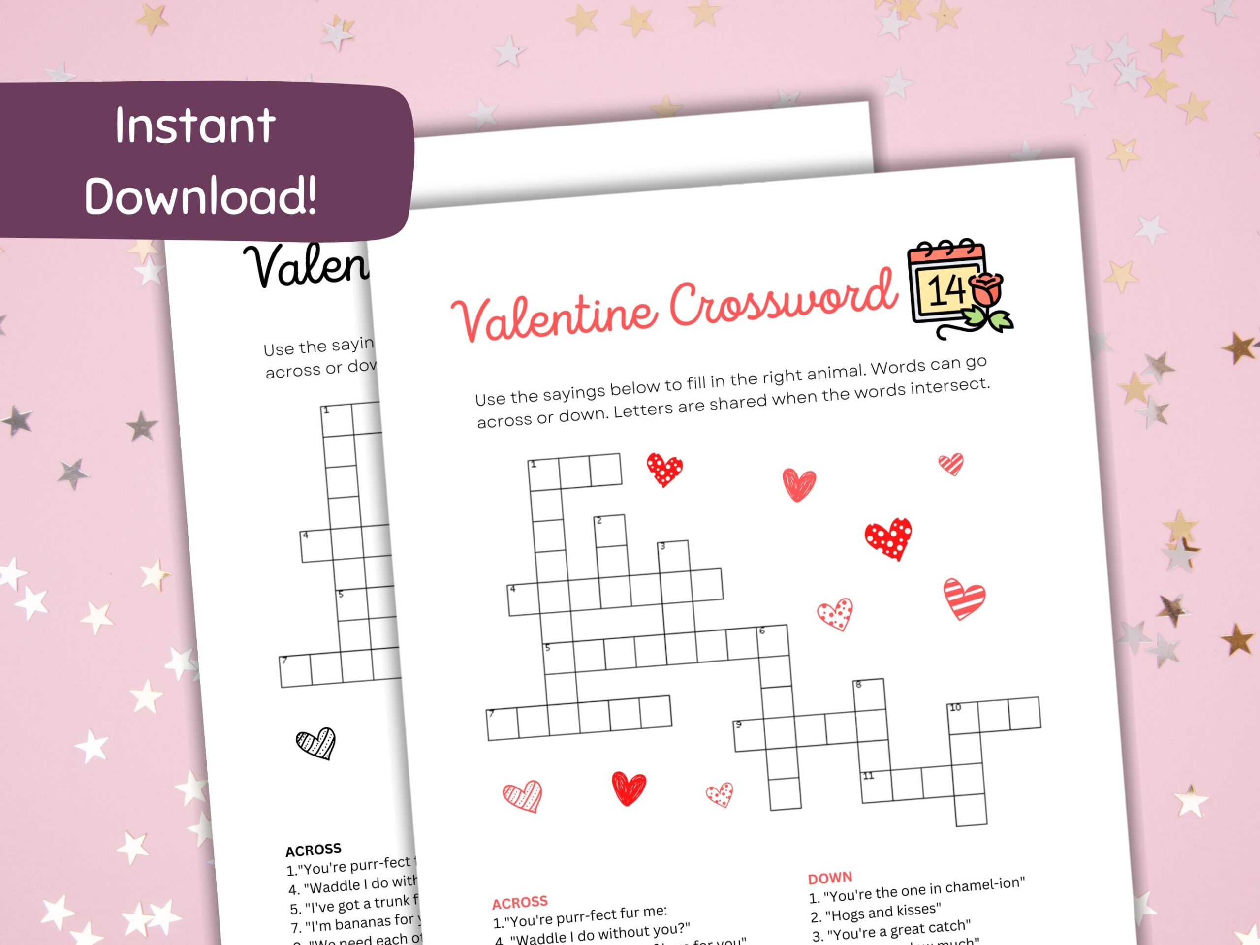 Valentine s Day Crossword Printable Printable Valentines Games Kids Valentine Activities Valentine Party Games Classroom Games Etsy Valentine s Day Crossword Printable Printable Valentines Games Kids Valentine Activities Valentine Party Games Classroom Games Etsy