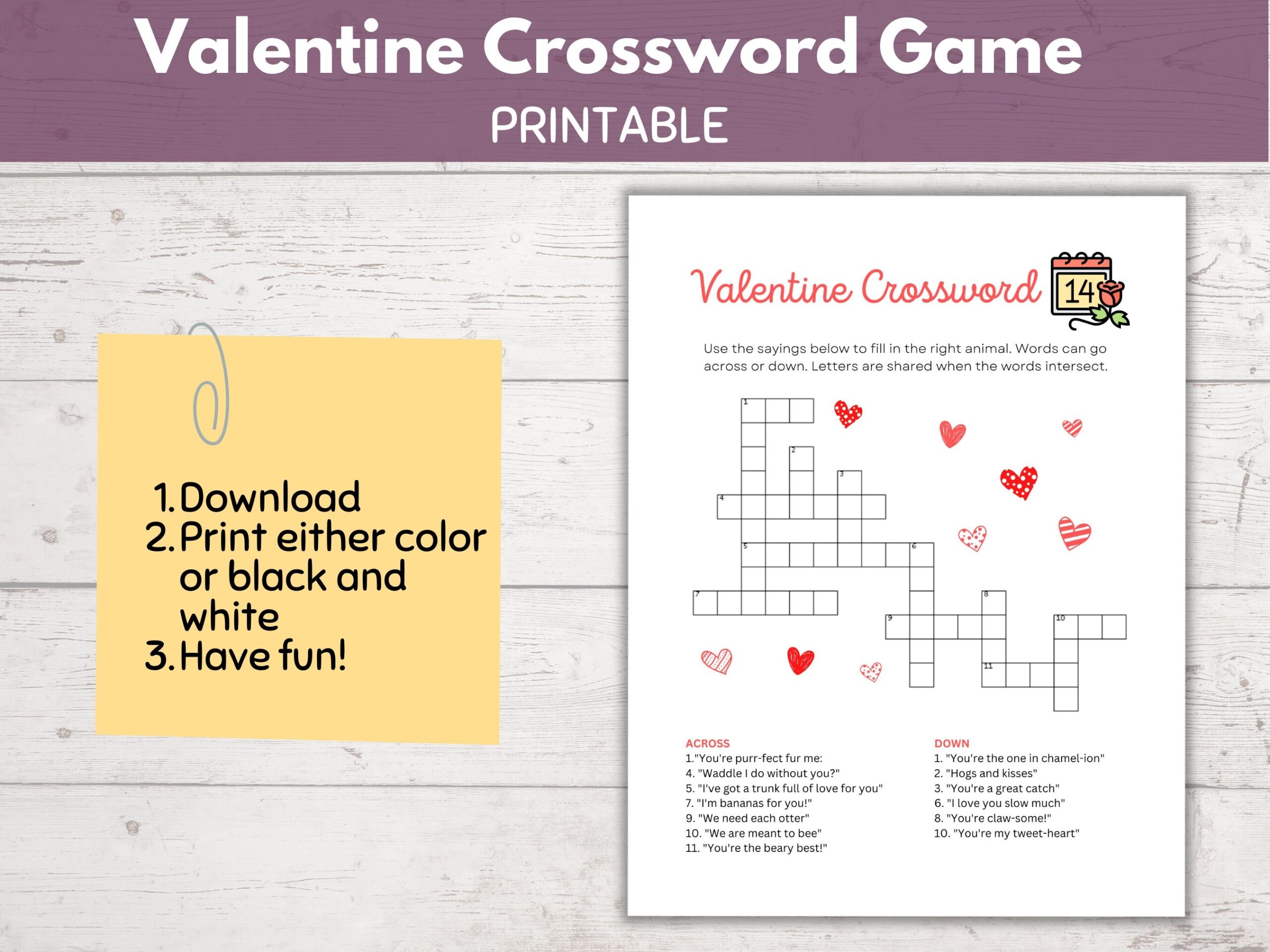 Valentine s Day Crossword Printable Printable Valentines Games Kids Valentine Activities Valentine Party Games Classroom Games Etsy Valentine s Day Crossword Printable Printable Valentines Games Kids Valentine Activities Valentine Party Games Classroom Games Etsy