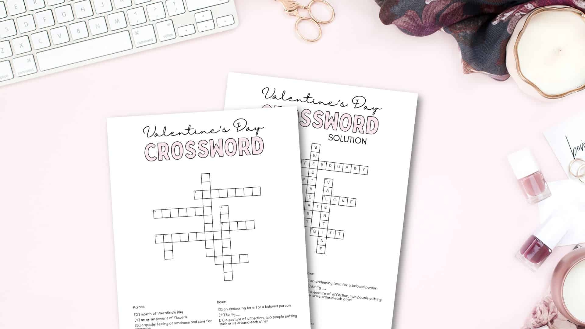 Valentine s Day Crossword Puzzle Cute Free Printable SaturdayGift