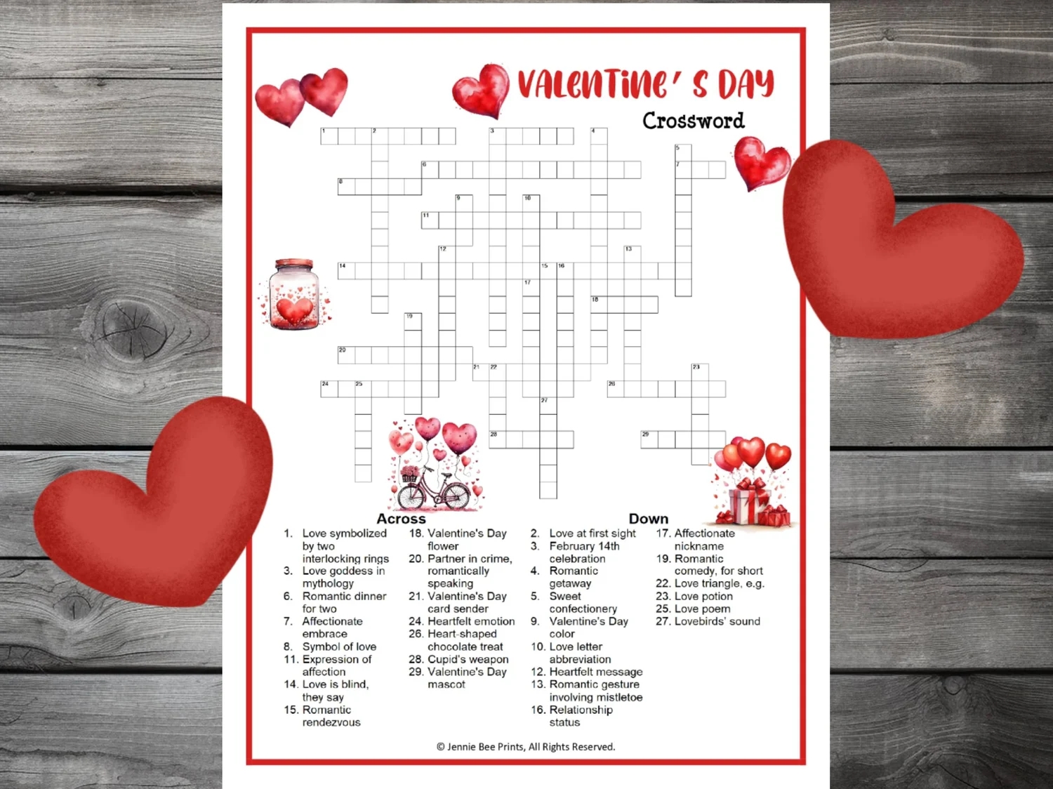 Valentine s Day Crossword Puzzle Payhip Valentine s Day Crossword Puzzle Payhip