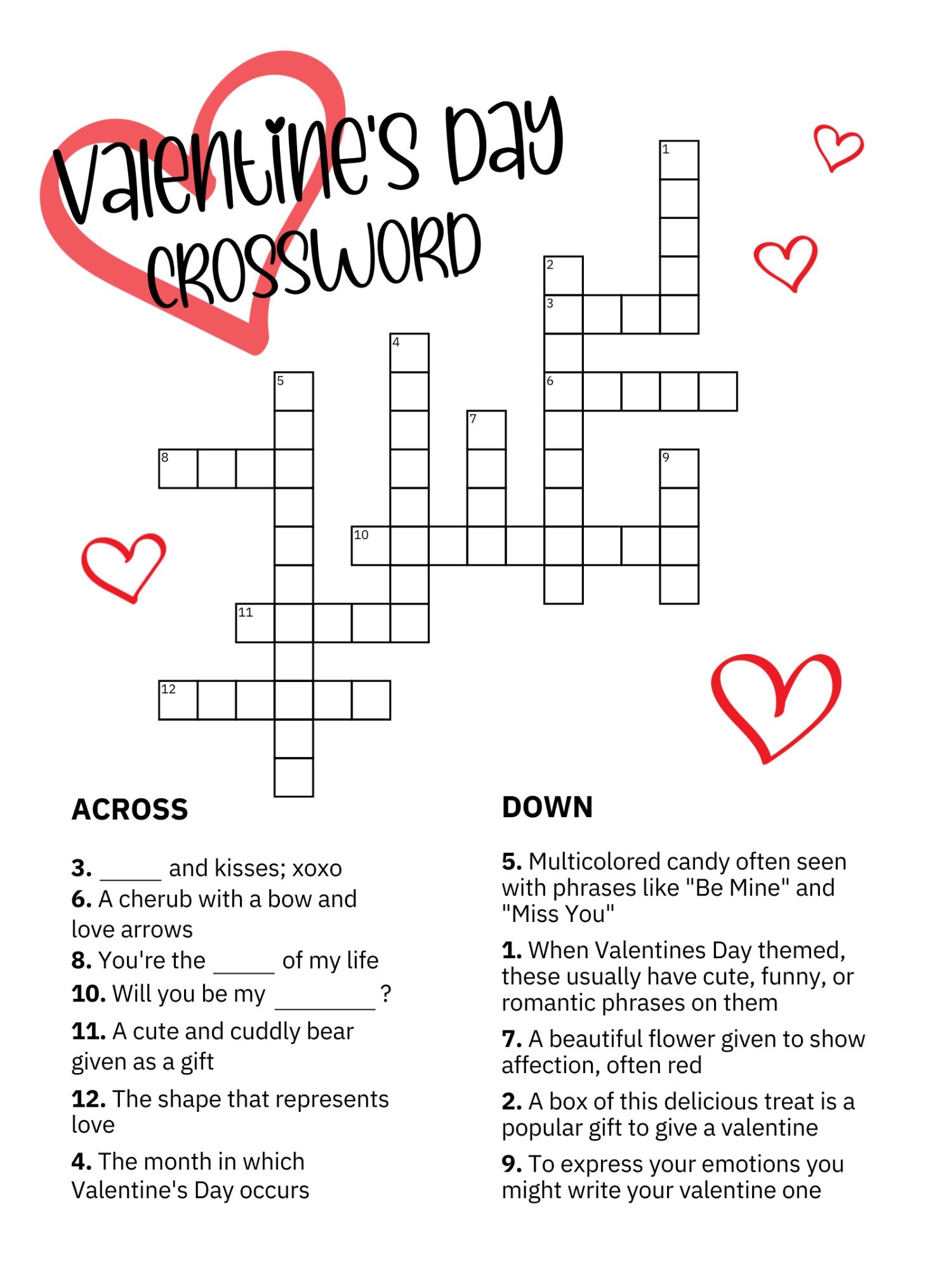 Valentine s Day Crossword With Answer Key Printable Valentine s Day Crossword Valentine s Day Activities For Kids Printable Games Etsy Valentine s Day Crossword With Answer Key Printable Valentine s Day Crossword Valentine s Day Activities For Kids Printable Games Etsy