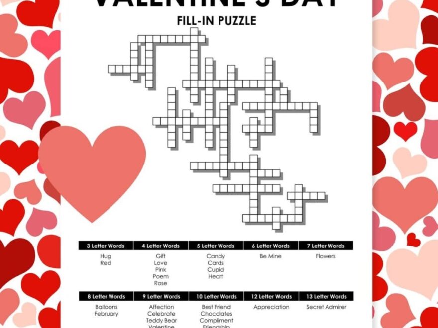Valentine s Day Fill In Puzzle Math Love