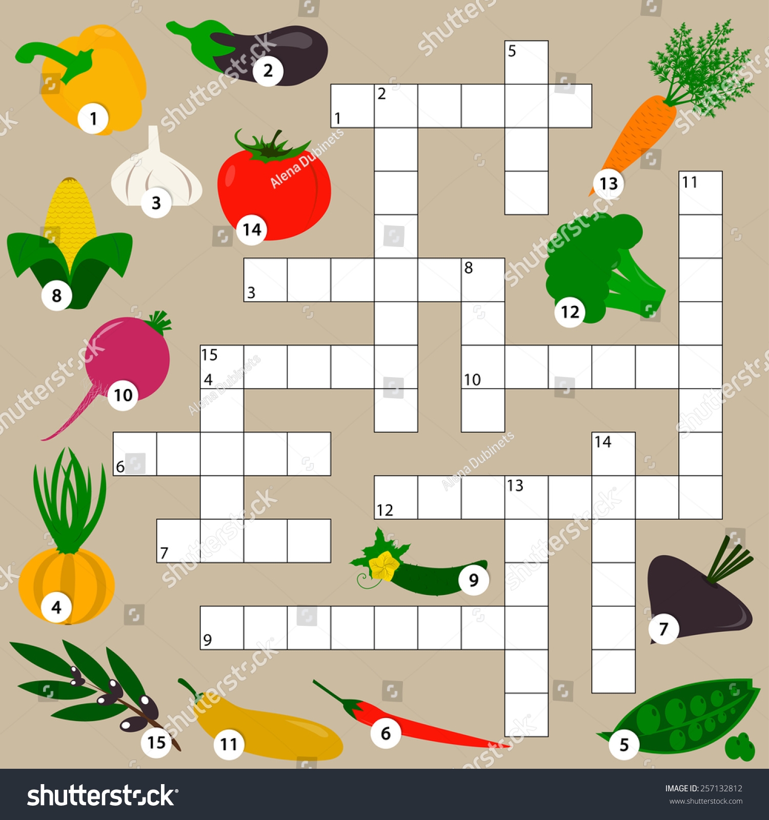 Vegetable Baby Crossword Find Words Stock Vector Royalty Free 257132812 Shutterstock