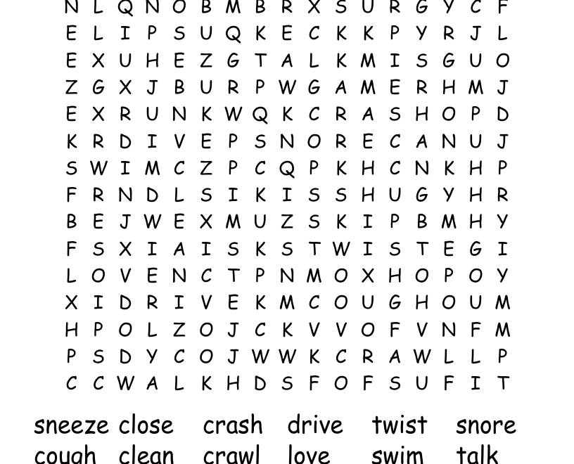 Verbs Word Search WordMint