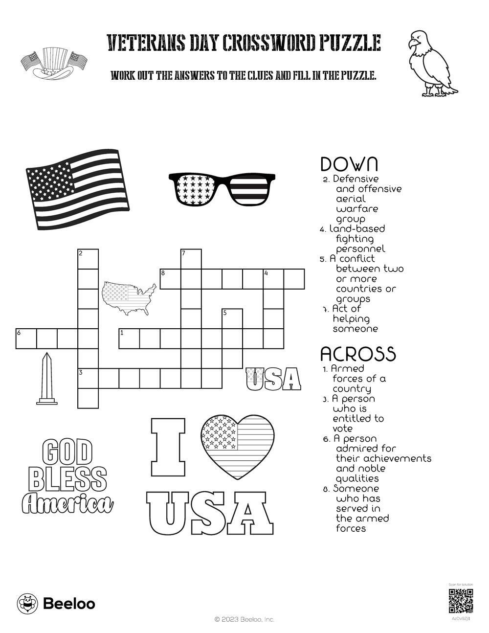 Veterans Day Crossword Puzzle Beeloo Printable Crafts And Activities For Kids Veterans Day Crossword Puzzle Beeloo Printable Crafts And Activities For Kids