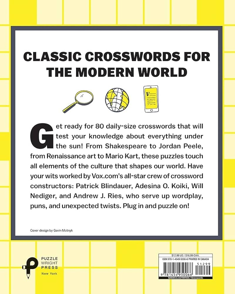 Vox Pop Culture Crosswords 80 Puzzles For Curious Minds Vox 9781454950066 Amazon Books Vox Pop Culture Crosswords 80 Puzzles For Curious Minds Vox 9781454950066 Amazon Books