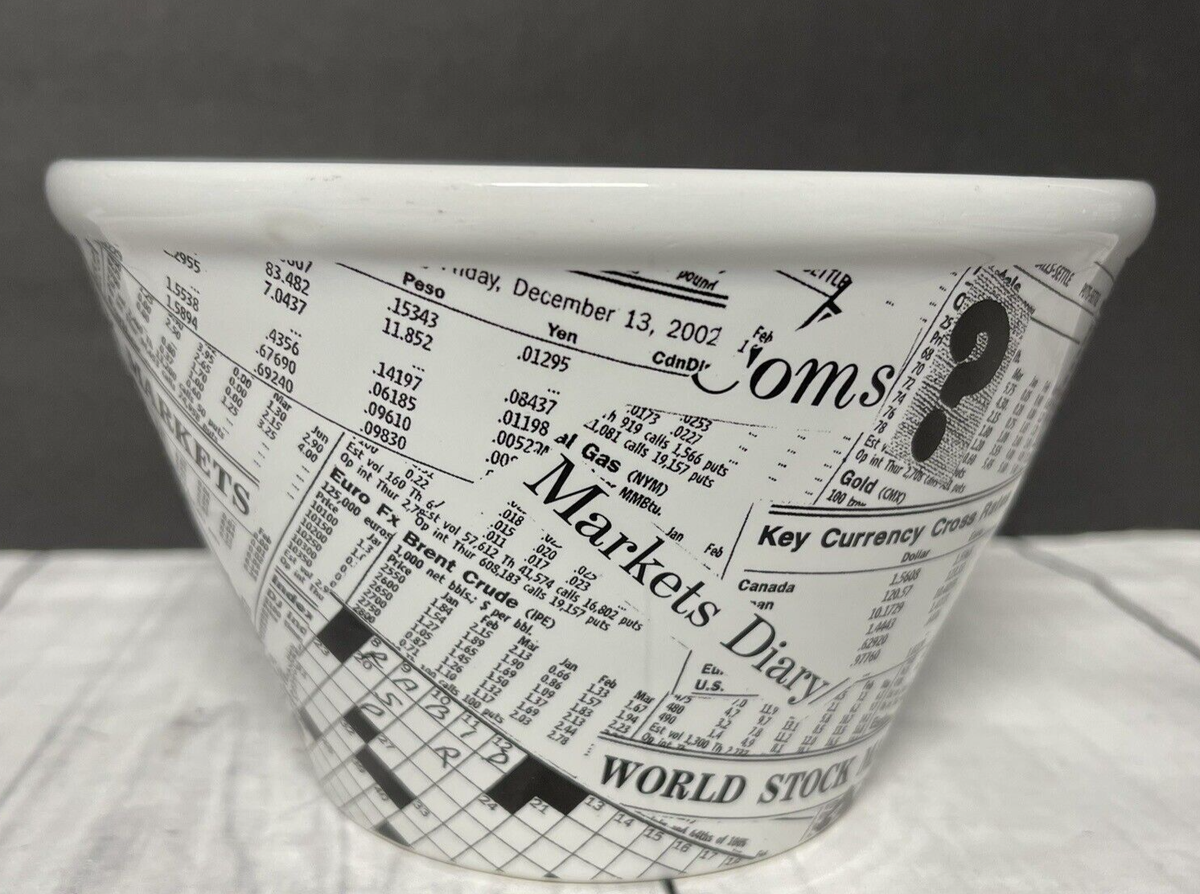 Vtg Newspaper Print Bowl Wall Street Journal Crossword Magazine Paper News EBay