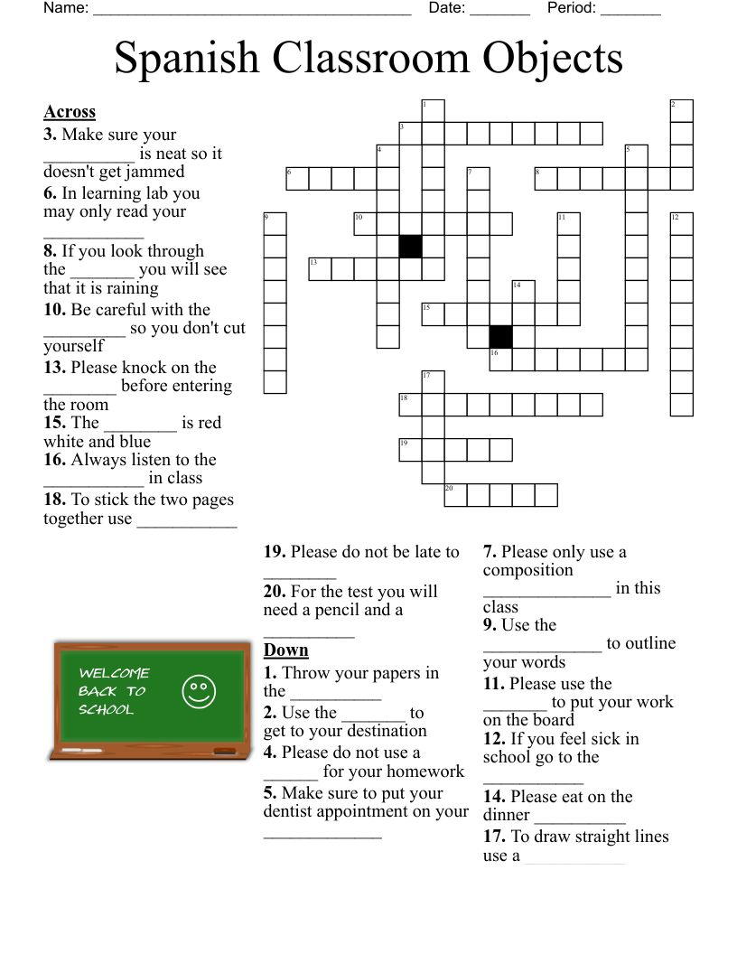 Welcome To Middle School Crossword WordMint Welcome To Middle School Crossword WordMint