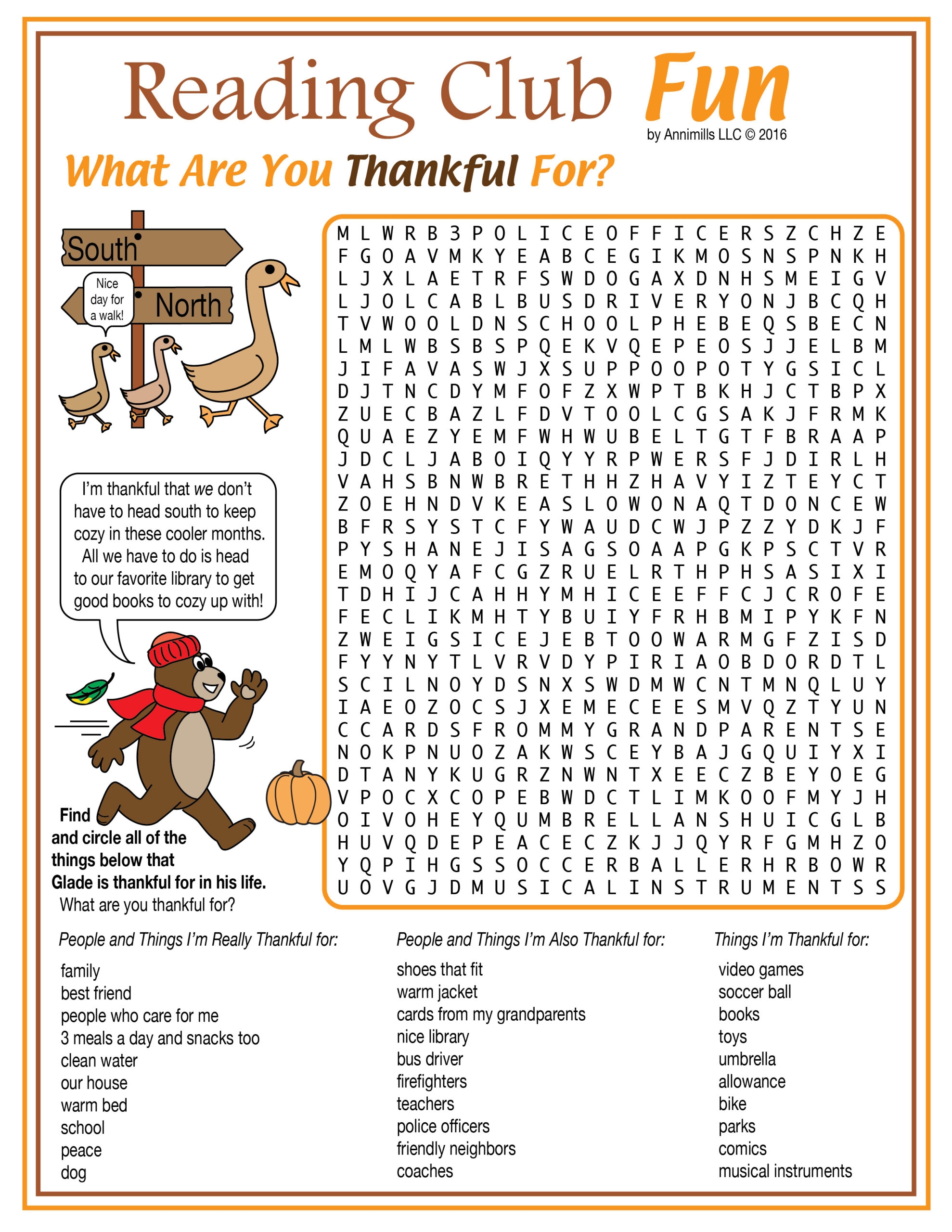 Thanksgiving Crosswords Printable