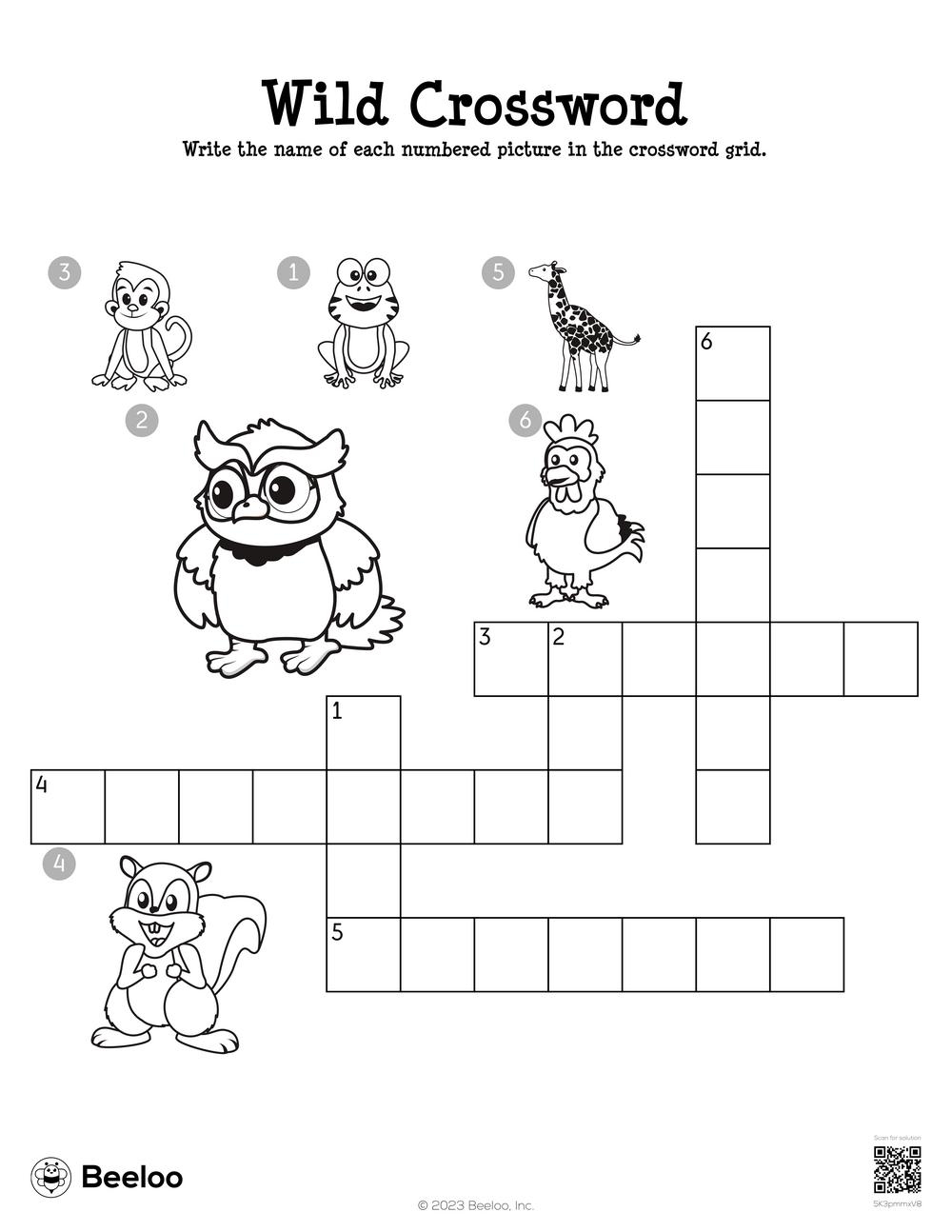 Wild Crossword Beeloo Printable Crafts And Activities For Kids Wild Crossword Beeloo Printable Crafts And Activities For Kids