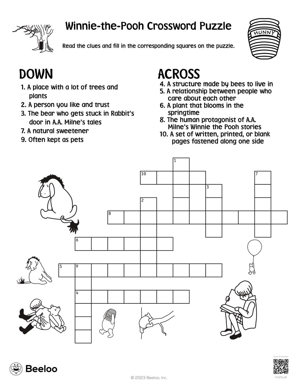 Winnie the Pooh Crossword Puzzle Beeloo Printable Crafts And Activities For Kids Winnie the Pooh Crossword Puzzle Beeloo Printable Crafts And Activities For Kids