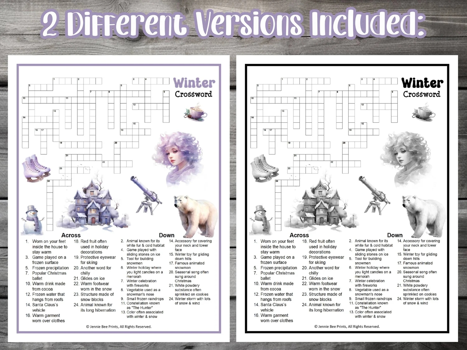 Winter Crossword Puzzle Winter Crossword Puzzle