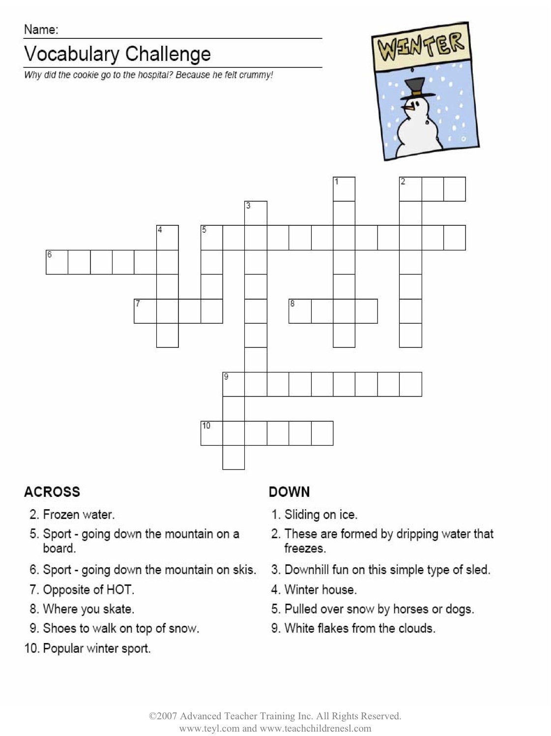 Printable Crosswords Puzzles Esl Printable Crosswords Puzzles Esl