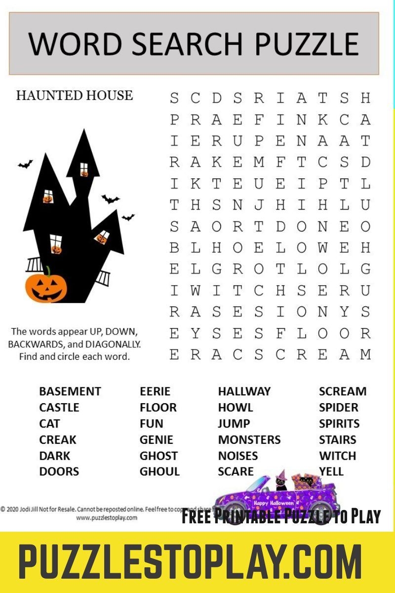 10 Free Halloween Printables Puzzles Ideas Halloween Word Search Word Search Puzzles Halloween Words