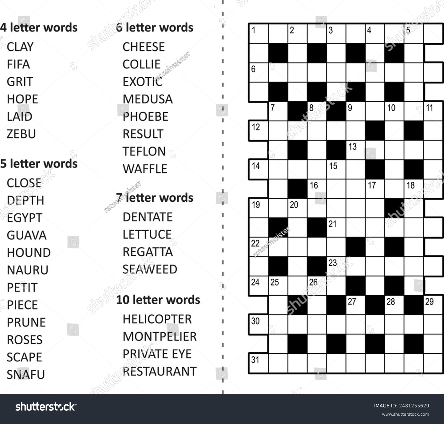 Free Printable Easy Crossword Puzzle