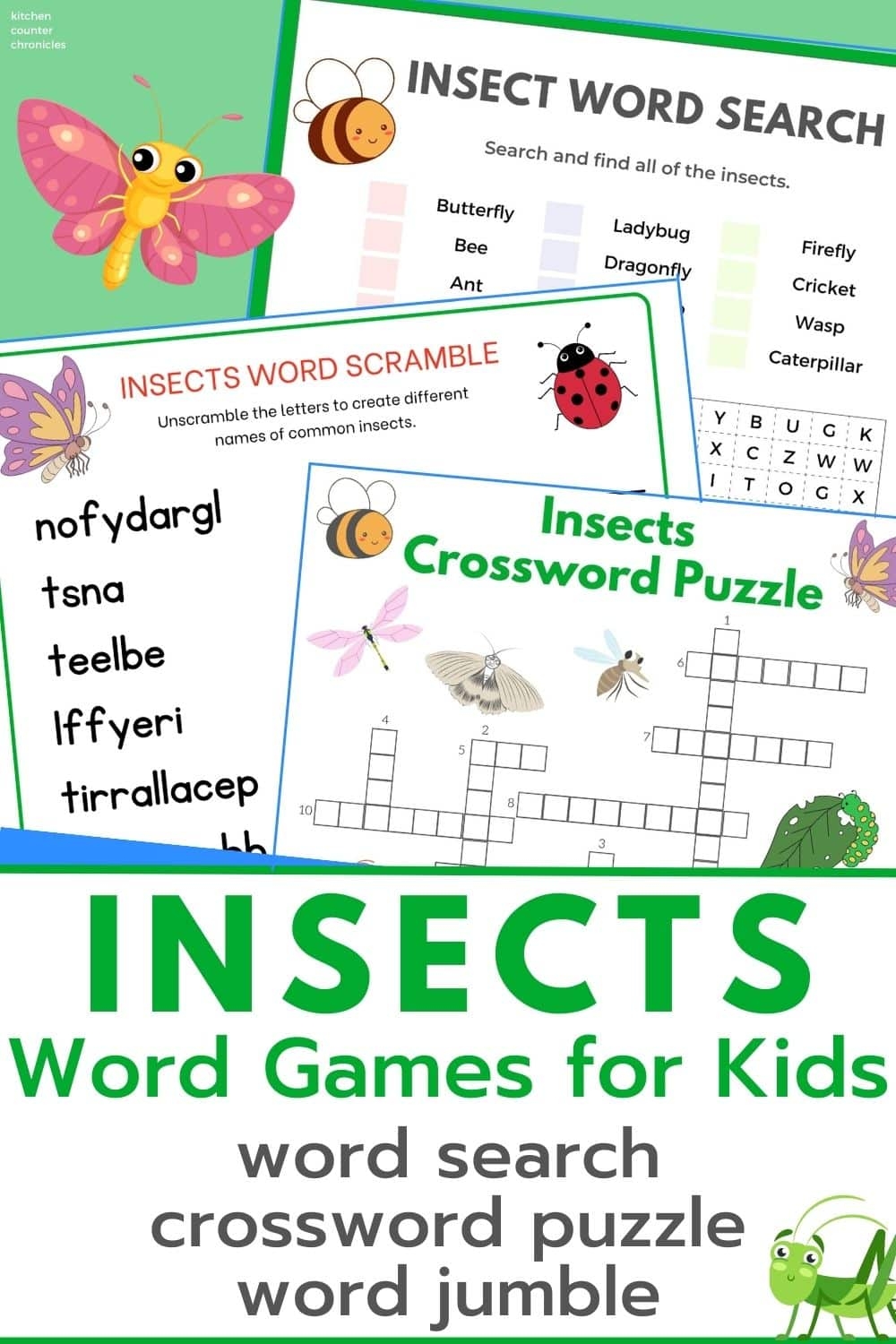 Insect Crossword Puzzle Printable