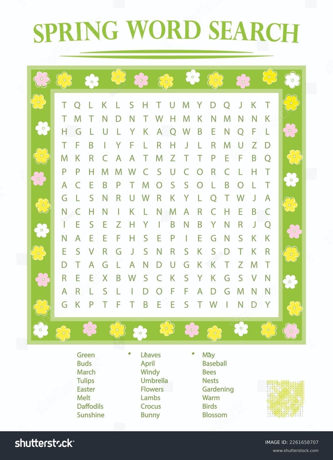 Free Printable Spring Crossword Puzzle