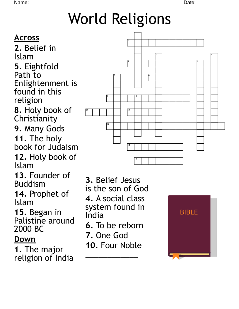 6th Grade Bible Quiz Crossword WordMint