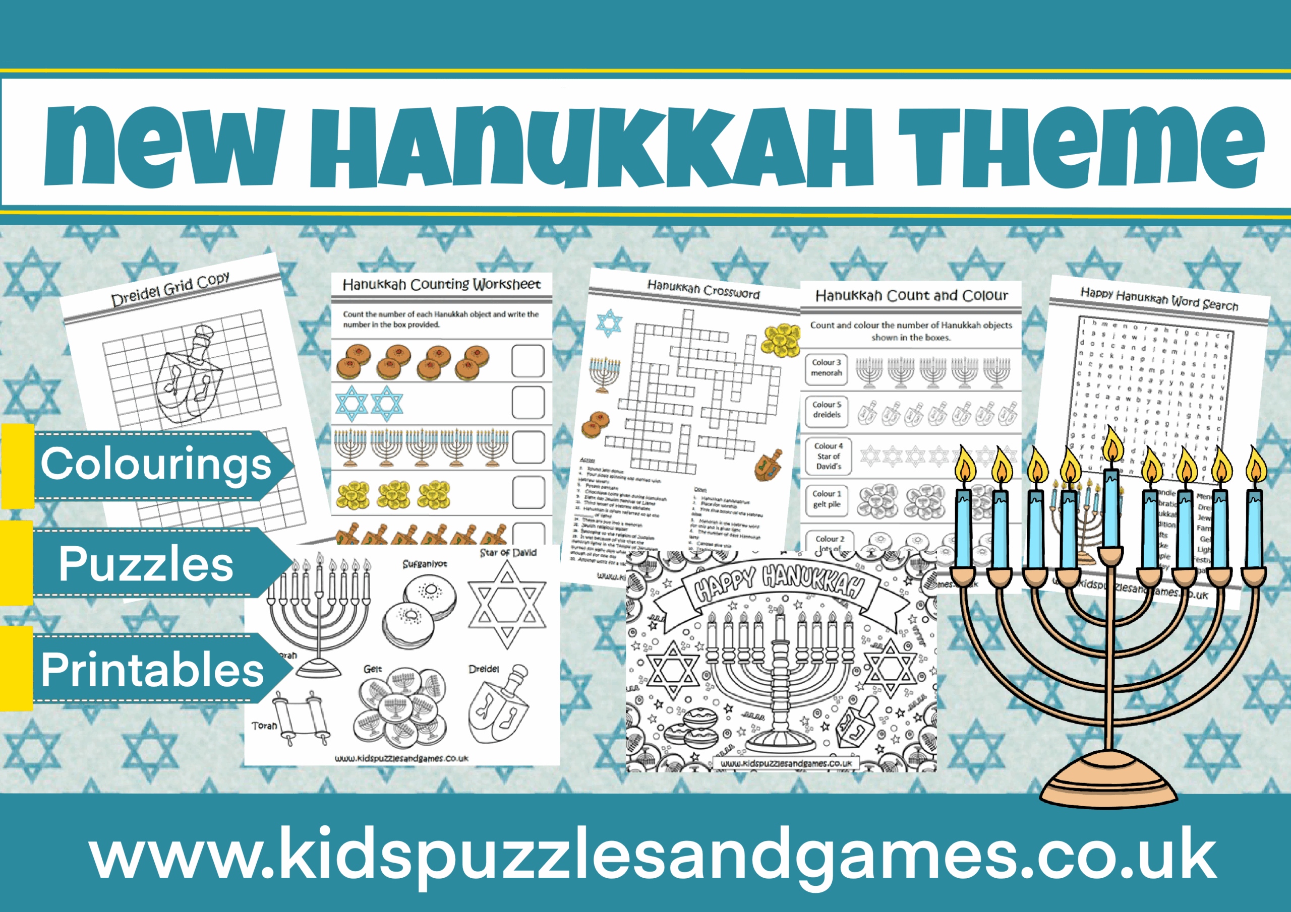 All New Hanukkah Theme Added Kids Puzzles And Games