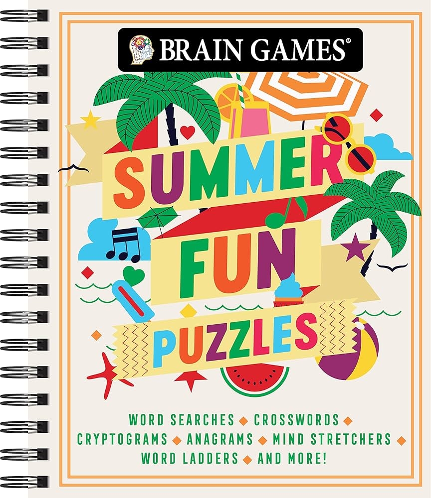 Amazon Brain Games Summer Fun Puzzles 3 Word Searches Crosswords Cryptograms Anagrams Mind Stretchers Word Ladders And More Volume 3 9781639381579 Publications International Ltd Brain Games Books