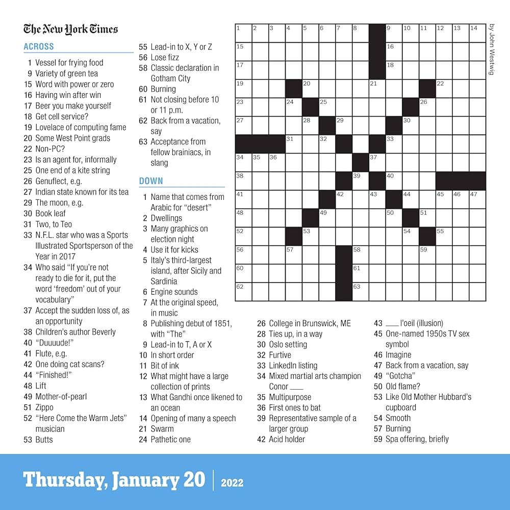 La Times Crossword Printable Mensa