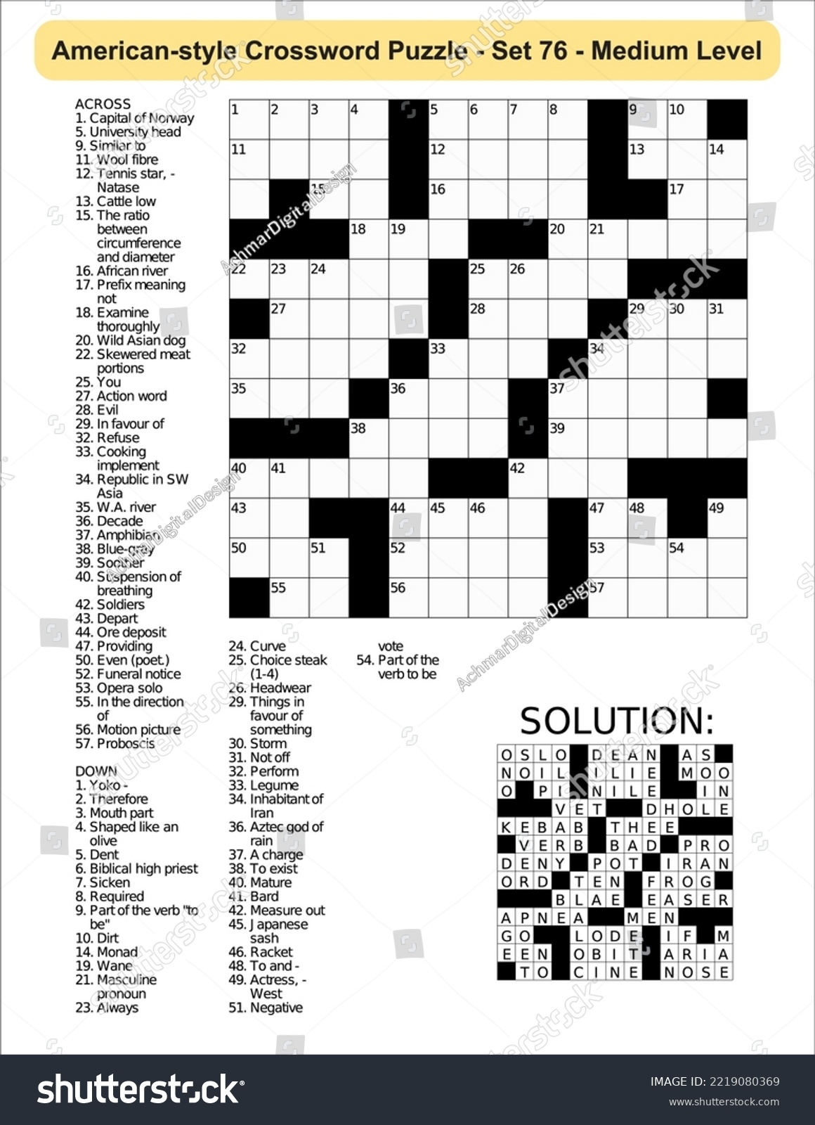 Intermediate Crossword Puzzles Printable With Answers