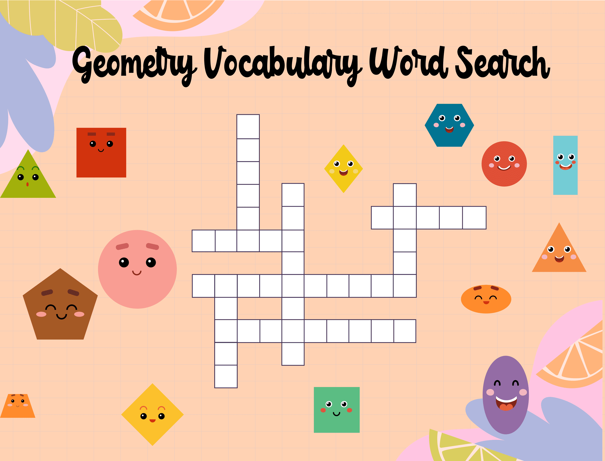 Geometry Vocabulary Crossword Puzzle Printable