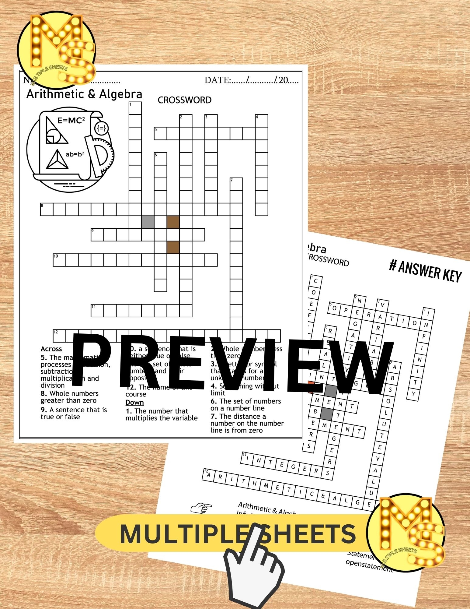 Arithmetic And Algebra Worksheets Crossword Word Scramble Word Search Math Made By Teachers Arithmetic And Algebra Worksheets Crossword Word Scramble Word Search Math Made By Teachers