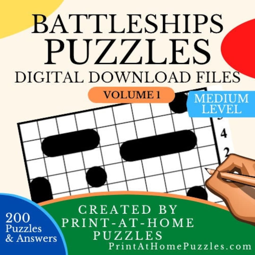 Battleships Puzzle Book Medium Level 200 Puzzles Digital Download Etsy