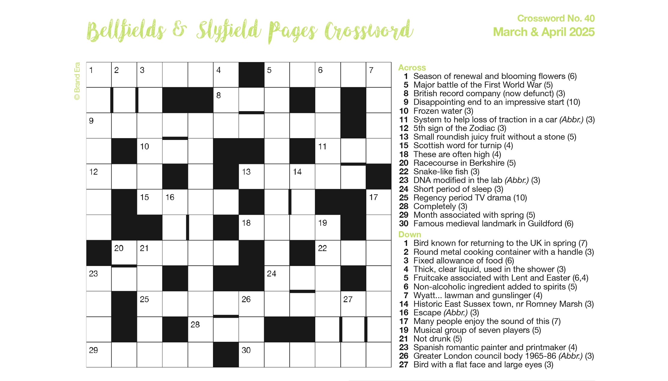 Bellfields Slyfield Pages Crossword No 40 Bellfields Slyfield Pages