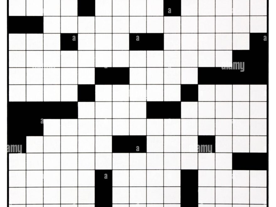 Blank Crossword Puzzle Grid Without Numbers Stock Photo Alamy