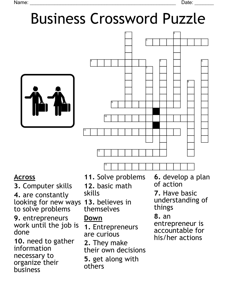 Business Crossword Puzzle WordMint