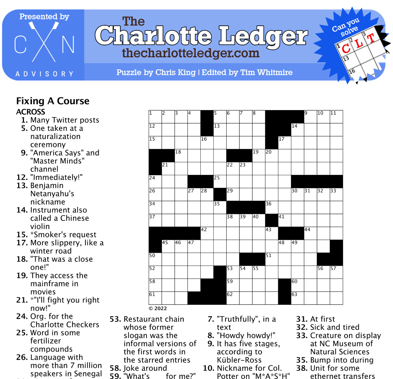Charlotte Ledger Crosswords The Charlotte Ledger Charlotte Ledger Crosswords The Charlotte Ledger