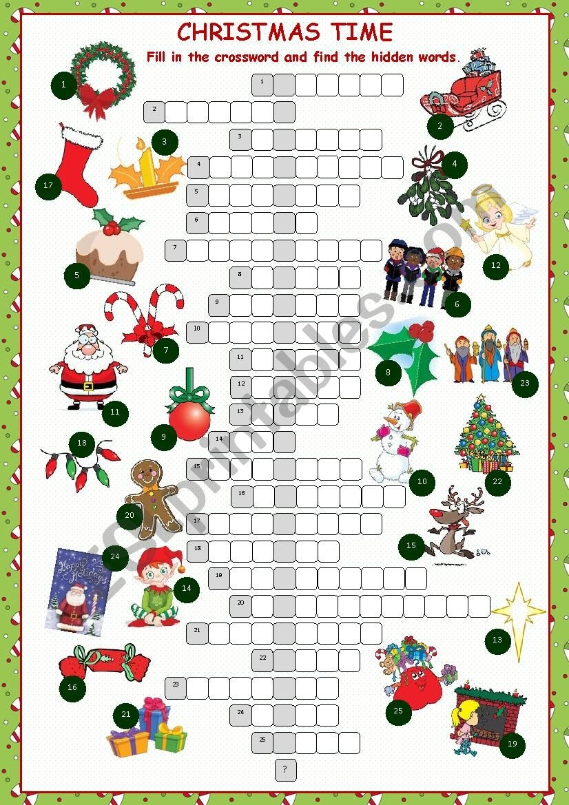 Christmas Crossword Puzzle ESL Worksheet By Kissnetothedit Christmas Crossword Puzzle ESL Worksheet By Kissnetothedit