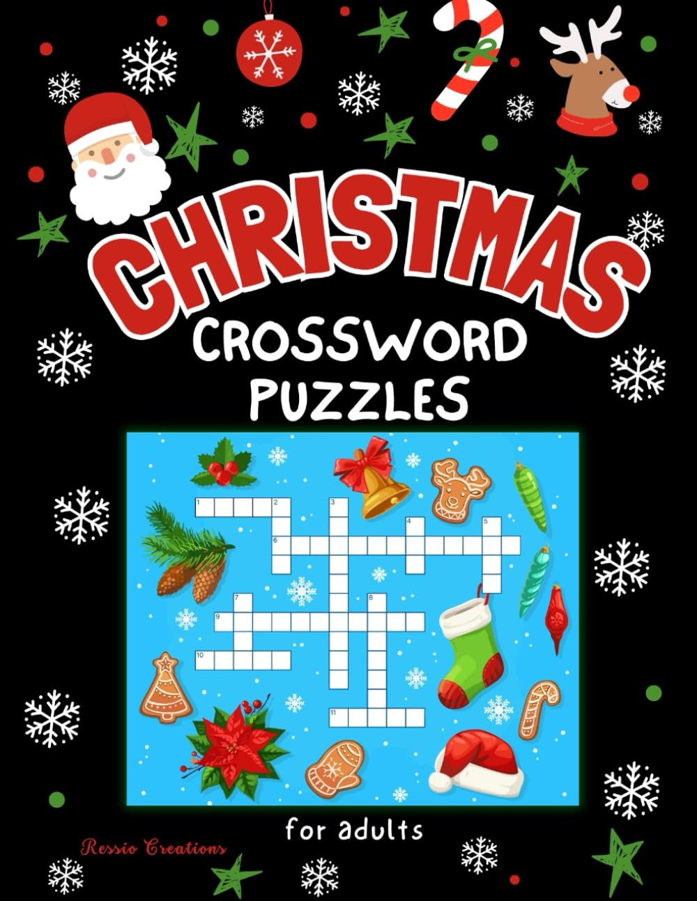 Christmas Crossword Puzzles For Adults Fun Holiday Themed Puzzle Book Word Challenges Christmas Crossword Puzzles For The Whole Family Creations Ressio 9798865457596 Amazon Books