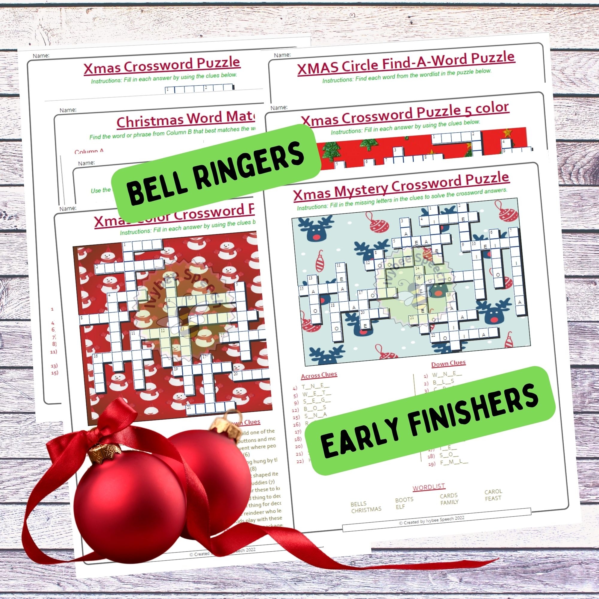 Christmas Holiday Puzzles Crosswords Codebreakers Jumbles Word Searches And More Made By Teachers