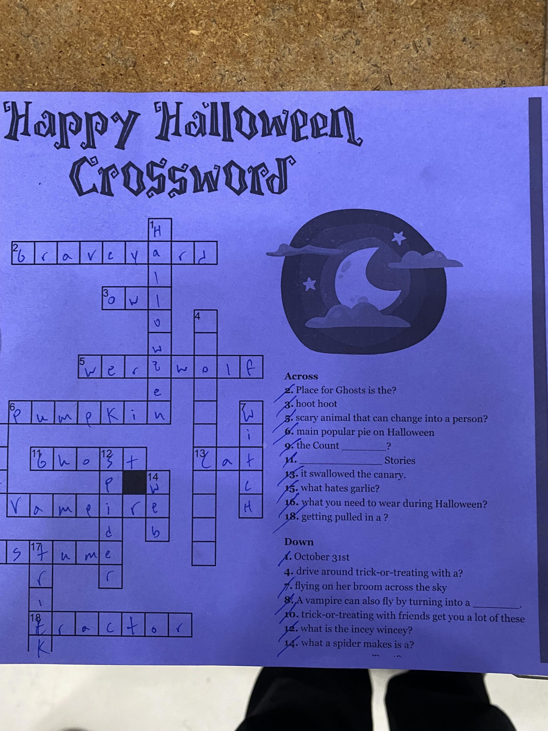 Crossword Help I Cannot Figure Out 4 Down R halloween