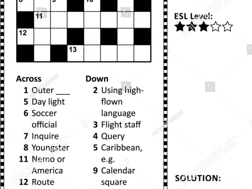 Crossword Puzzle Grid Clues Solution Classic Stock Illustration 1483343657 Shutterstock
