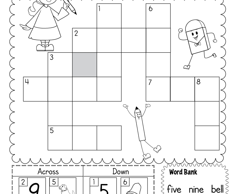 Crossword Puzzle Spelling Worksheet Free Printable Digital PDF
