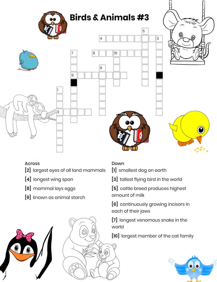 Crossword Puzzles For Kids Birds And Animals Word Game Brain Game Classroom Activity Back To School Homeschool Activities PDF Puzzle Etsy Crossword Puzzles For Kids Birds And Animals Word Game Brain Game Classroom Activity Back To School Homeschool Activities PDF Puzzle Etsy