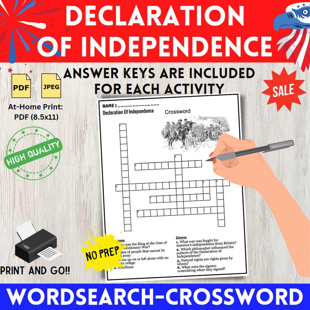 Independence Day Crossword Printable