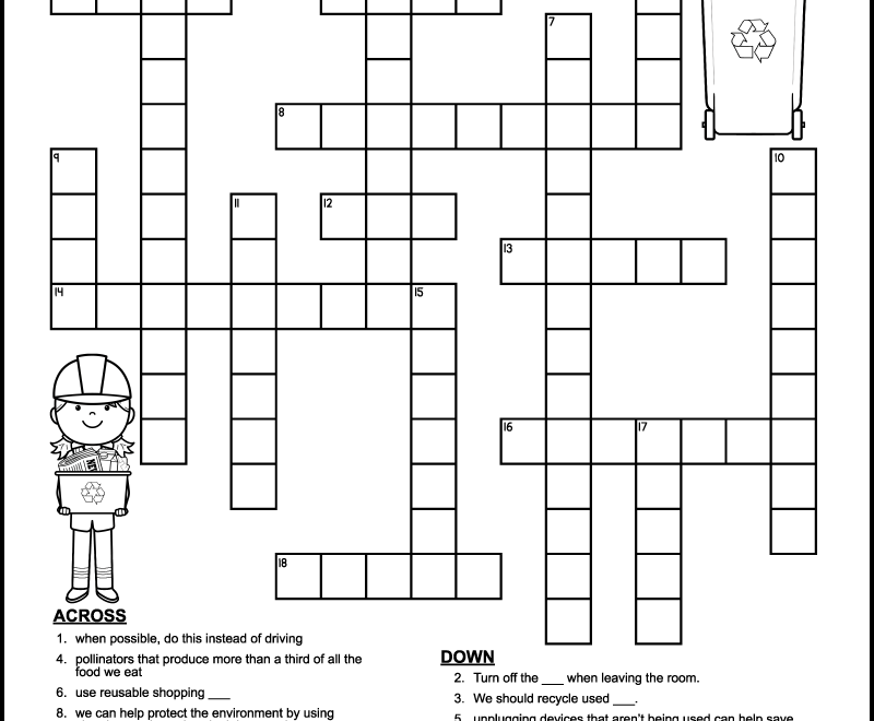 Earth Day Crossword Tree Valley Academy