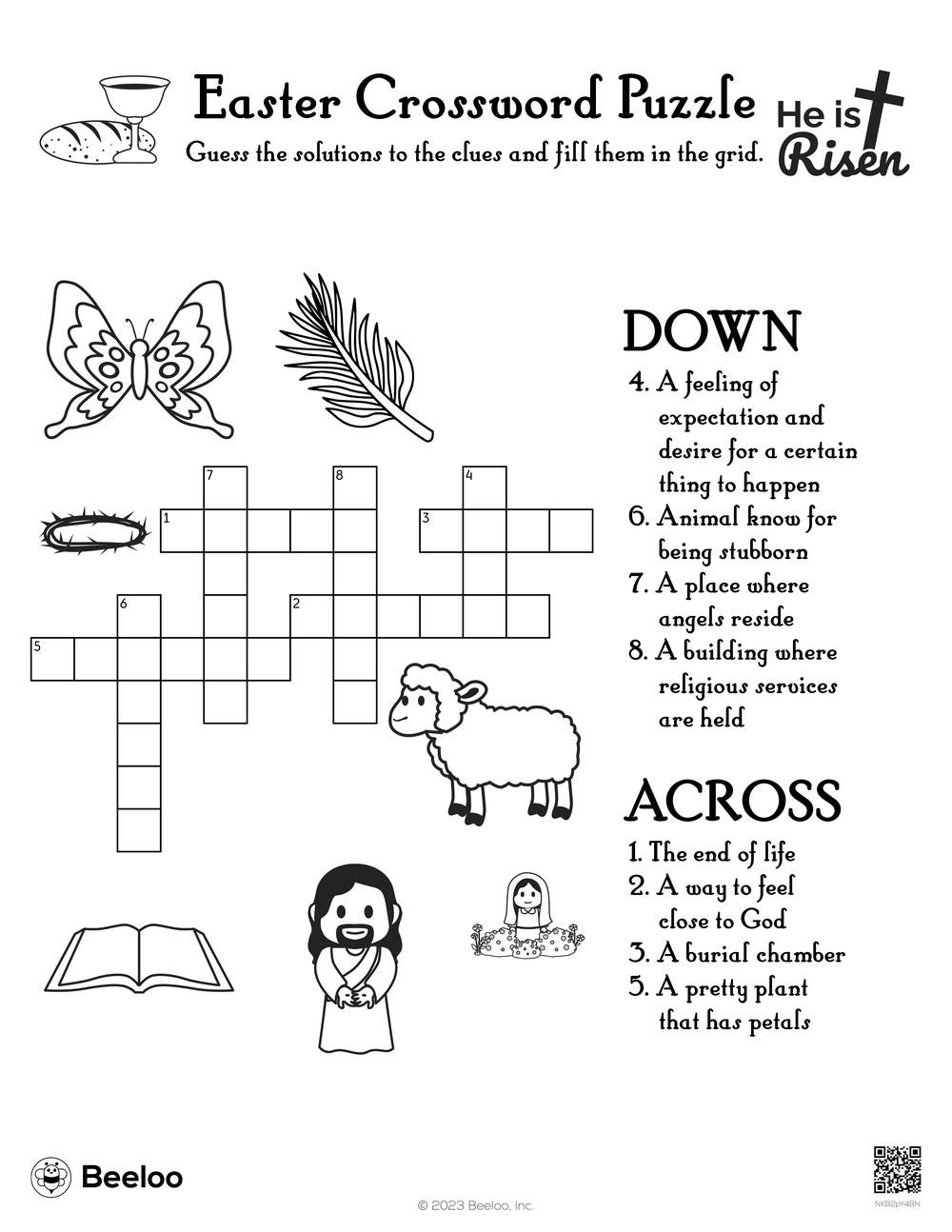 Free Printable Non Religous Egg Crossword Puzzle