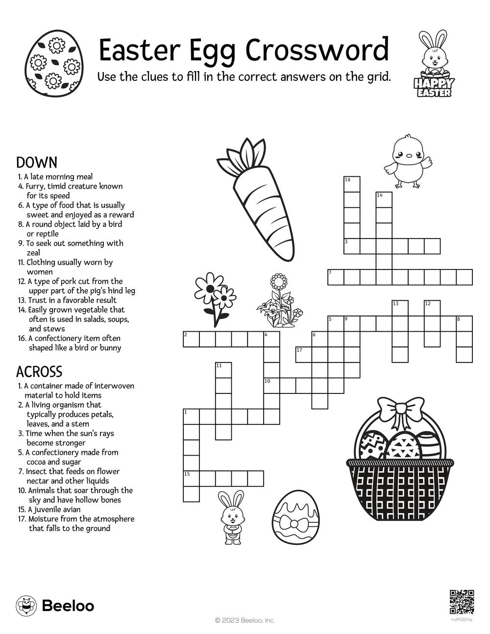 Easter Egg Crossword Beeloo Printable Crafts And Activities For Kids